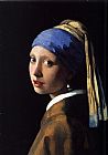 Johannes Vermeer Canvas Paintings - Girl with a Pearl Earring